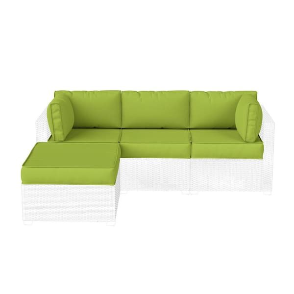 Kimunuk 25.6 in. x 25.6 in. x 4 in. (9-Piece) Deep Seating Outdoor Lounge Chair Sectional Cushion Grass Green