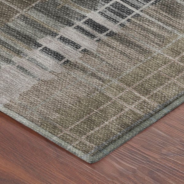 Mayfield Premium Machine Washable Abstract AMF2261 Brown 2 ft. x 3 ft. Accent Rug