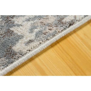 Emery Grey Floral 8 ft. x 10 ft. Area Rug