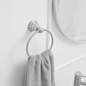 Traditional Wall Mounted Towel Ring Bathroom Accessories Hardware in Brushed Nickel