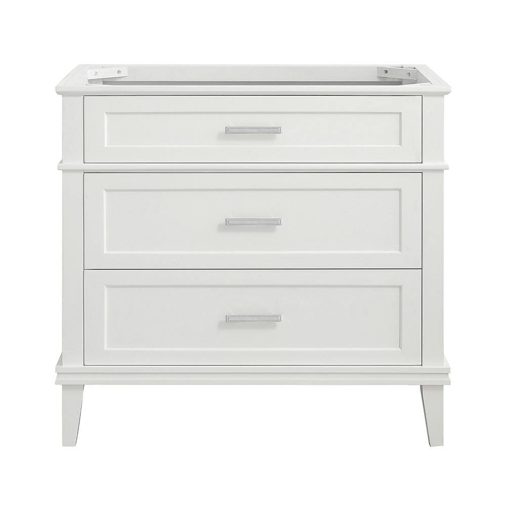 Home Decorators Collection Woodfall 35.20 in. W x 21.60 in. D Vanity Cabinet Only in White