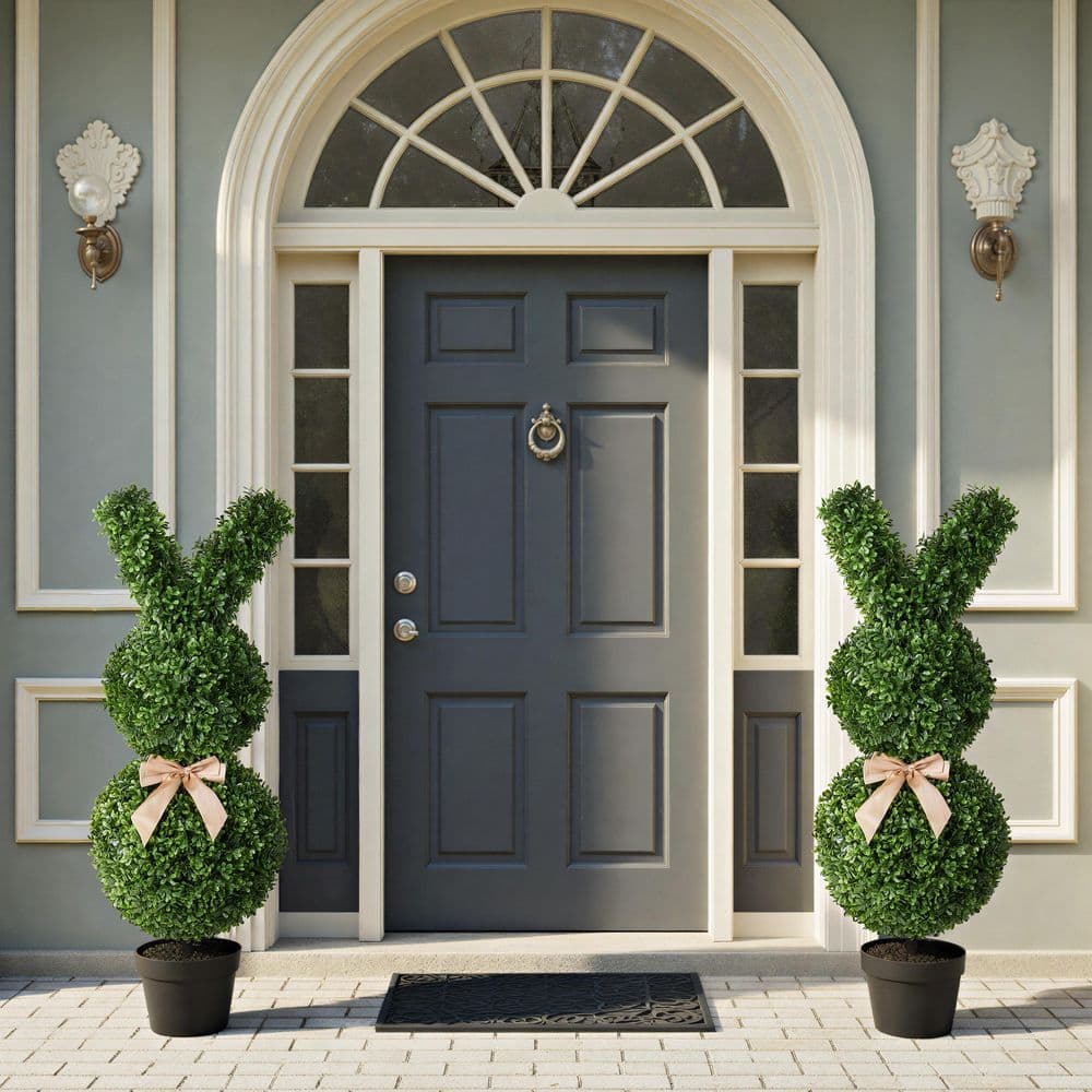 DR.Planzen 3 ft. Artificial Rabbit Topiary Trees Large Faux Rabbit ...