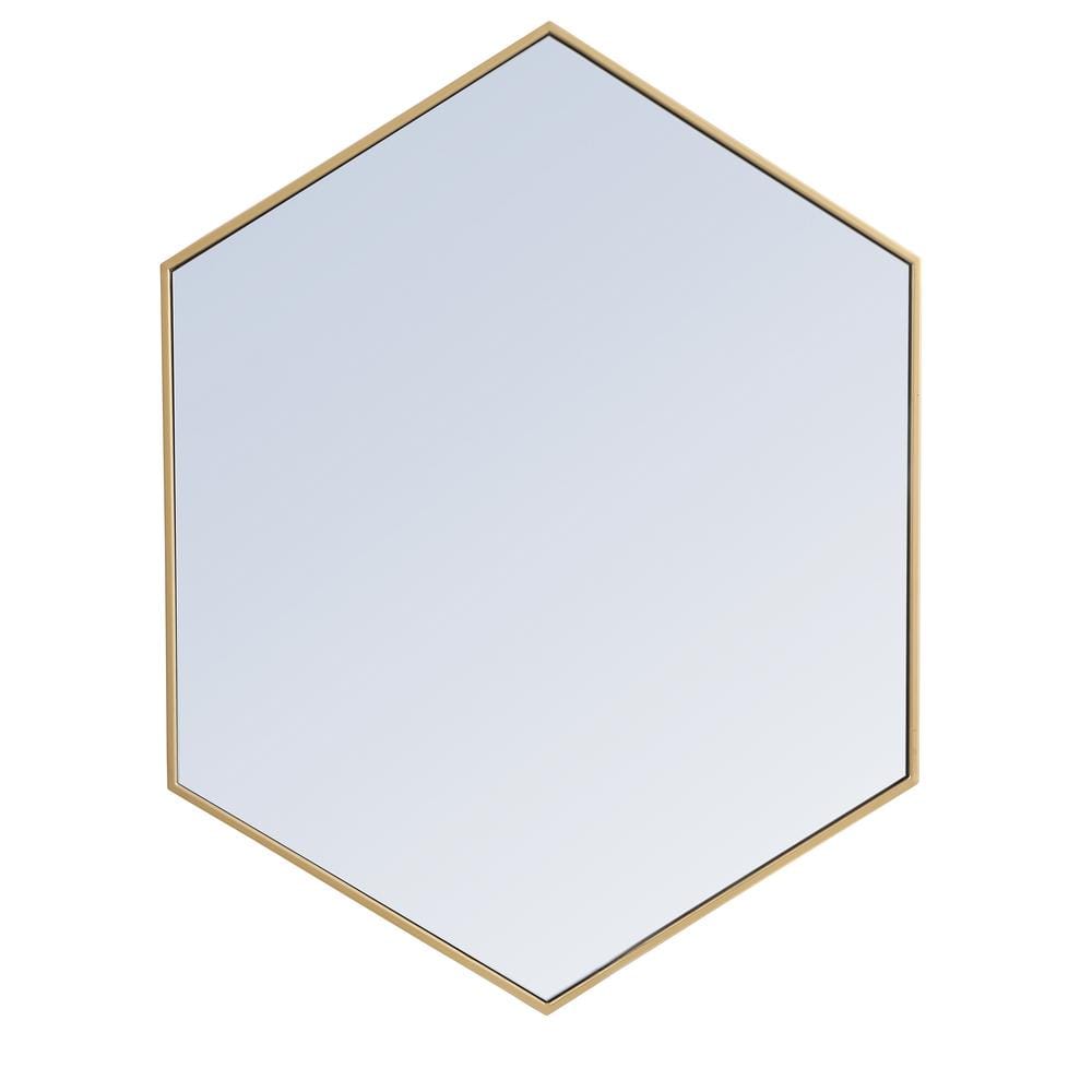 Medium Irregular Brass Modern Mirror (40 in. H x 30 in. W)