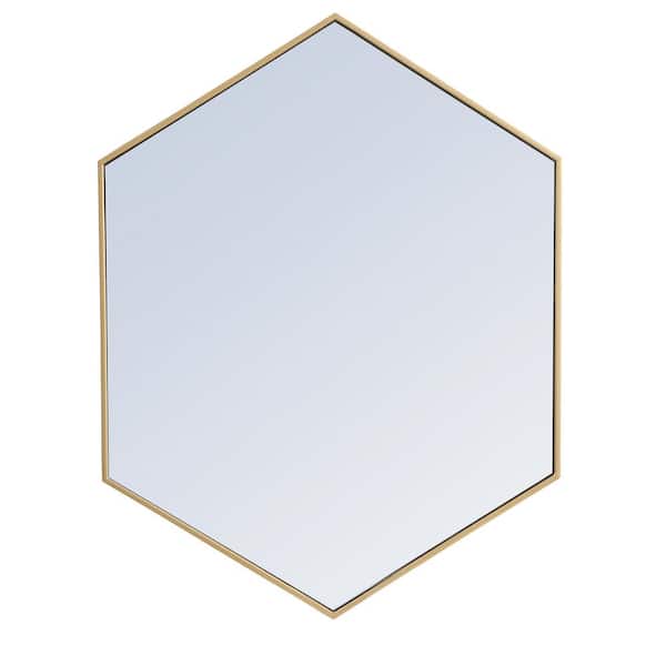 Unbranded Medium Irregular Brass Modern Mirror (40 in. H x 30 in. W)