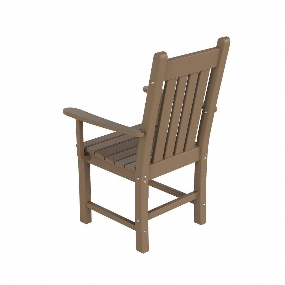 Laguna Weathered Wood Patio Dining Armchair with Contoured Comfort