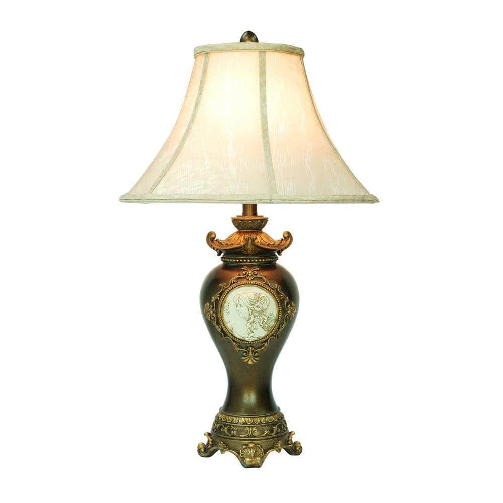 Ok Lighting 29 In Antique Brass Table Lamp Ok 4192t The Home Depot