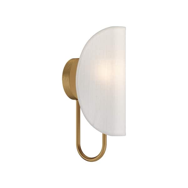 ALORA MOOD Seno 6-in 1 Light 60-Watt Aged Gold/White Cotton Fabric Vanity Light
