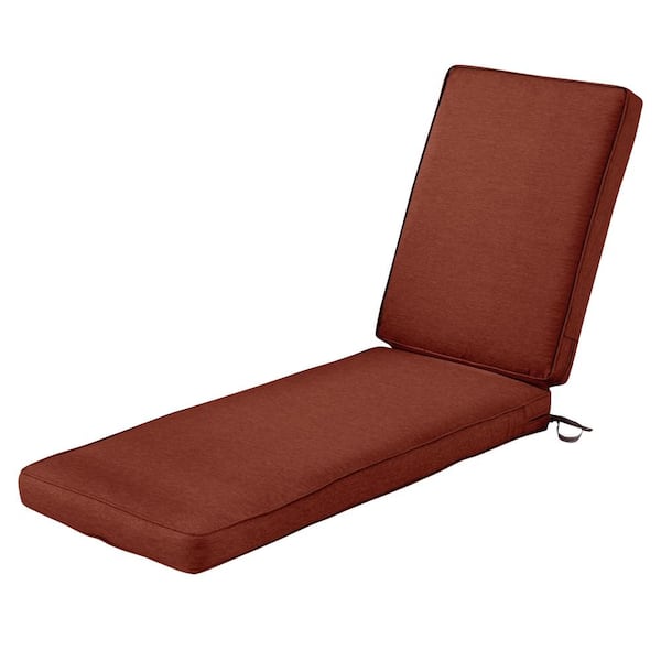 Classic Accessories 80 in. L x 26 in. W x 3 in. T Montlake Heather Henna Red Outdoor Chaise Lounge Cushion