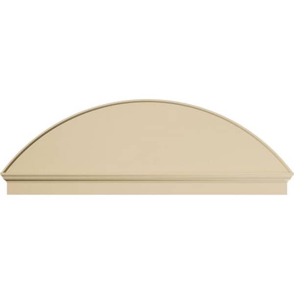 Ekena Millwork 76 in. W x 25-7/8 in. H x 2-3/4 in. P Segment Arch Smooth Signature Urethane Combination Pediment, Primed Tan