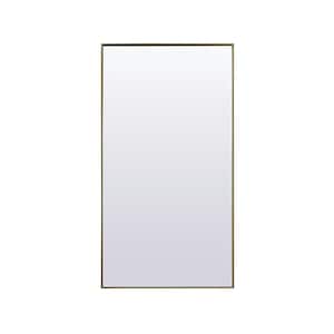 Simply Living 36 in. W x 72 in. H Rectangle Metal Framed Brass Full Length Mirror