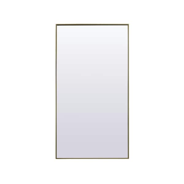 Unbranded Simply Living 36 in. W x 72 in. H Rectangle Metal Framed Brass Full Length Mirror