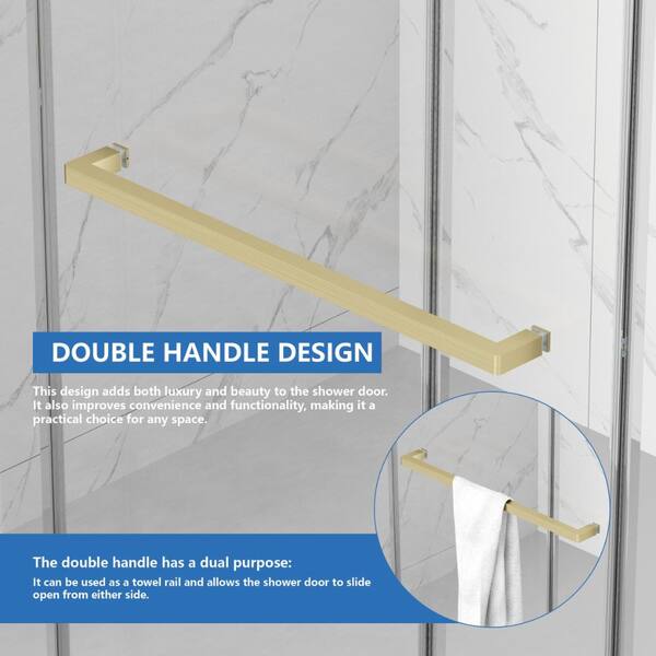 ZXDDMS 55 in.-59 in.W x 72 in.H Double Sliding Frameless Shower