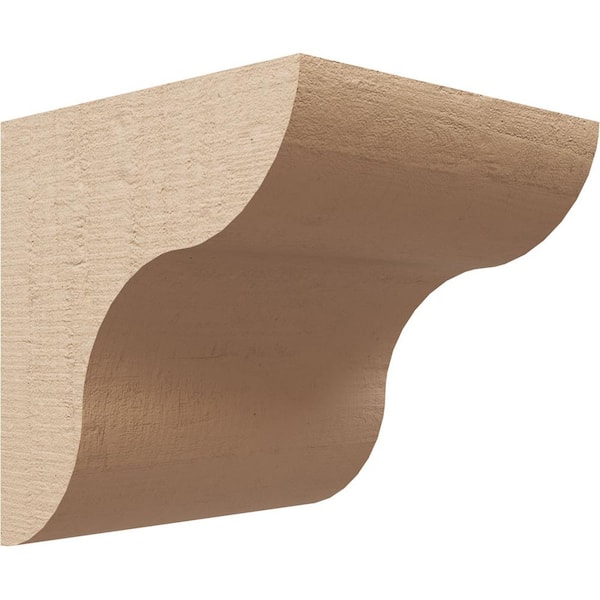 Ekena Millwork 8-in. x 8-in. x 8-in. Series 1 Wide Carmel Rough Cedar Woodgrain Timberthane Polyurethane Corbel, Primed Tan