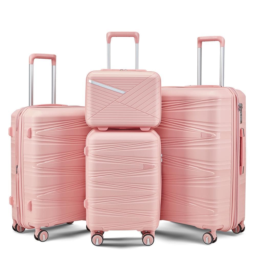 4 Piece Pink 2 Security and Convenience Luggage Set