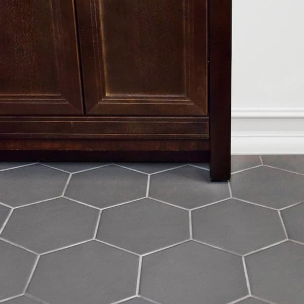 Hexatile Matte Gris 7 in. x 8 in. Porcelain Floor and Wall Tile (7.67 sq. ft. / Pack)