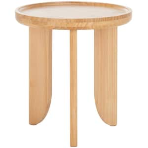 Malyn 18.1 in. Light Natural Round Wood End Table