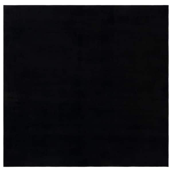 Loft Black 8 ft. x 8 ft. Machine Washable Modern Solid Square Area Rug