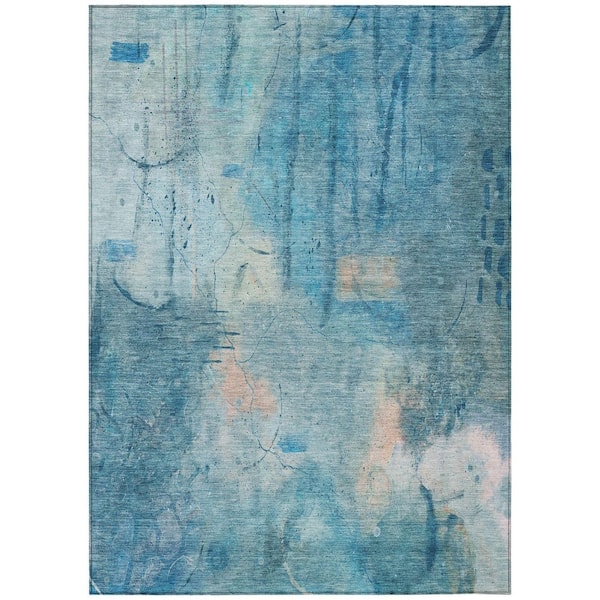 Addison Rugs Chantille Machine Washable Indoor/Outdoor Abstract ACN2032 Blue 2 ft. 6 in. x 3 ft. 10 in. Area Rug