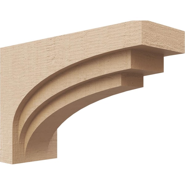 Ekena Millwork 4 in. x 8 in. x 12 in. Series 3 Classic Rockford Rough Cedar Woodgrain Timberthane Polyurethane Corbel, Primed Tan