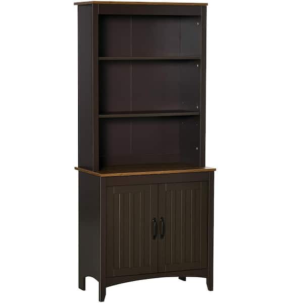 HOMCOM Coffee Kitchen Buffet Hutch with 3-Tier Shelving