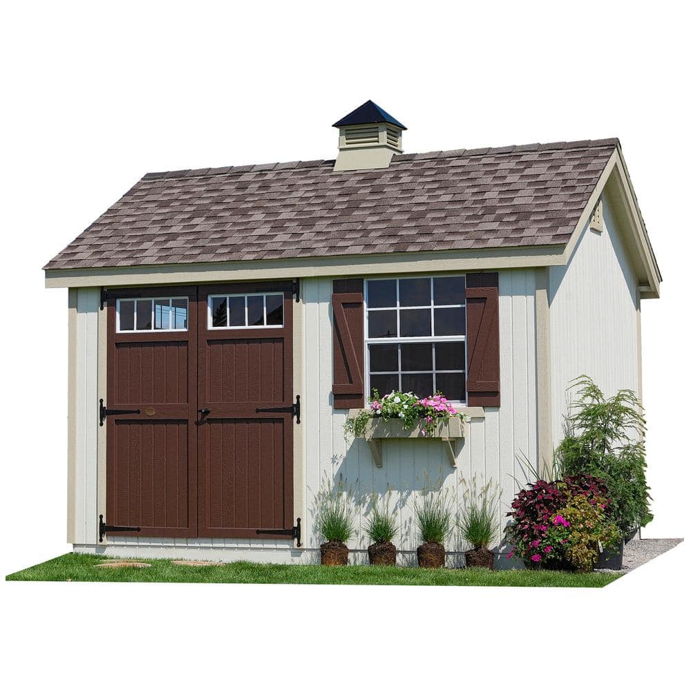 LITTLE COTTAGE CO. Colonial Pinehurst 8 ft. x 12 ft. Wood Storage Shed DIY Kit with Floor Kit, Brown -  8x12 PCGS-WPNK