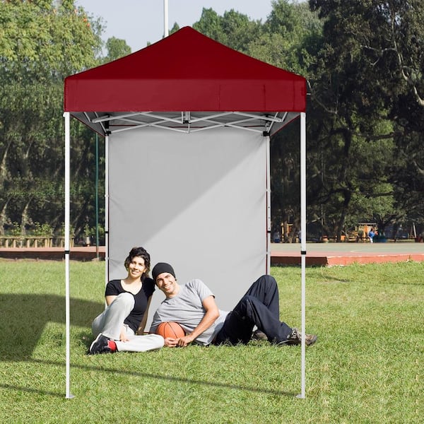 EAGLE PEAK 5 ft. x 5 ft. Blue Pop Up Canopy with 1 Removable Sunwall
