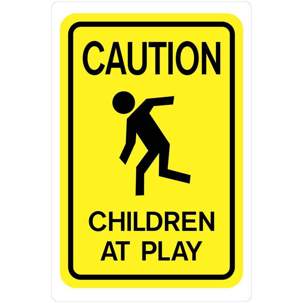 Hillman 18 in. x 12 in. Plastic Caution Children At Play Sign