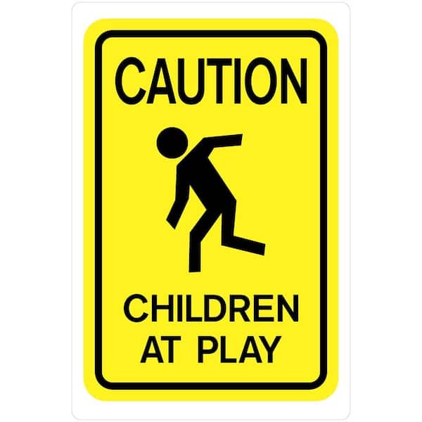 Hillman 18 in. x 12 in. Plastic Caution Children At Play Sign
