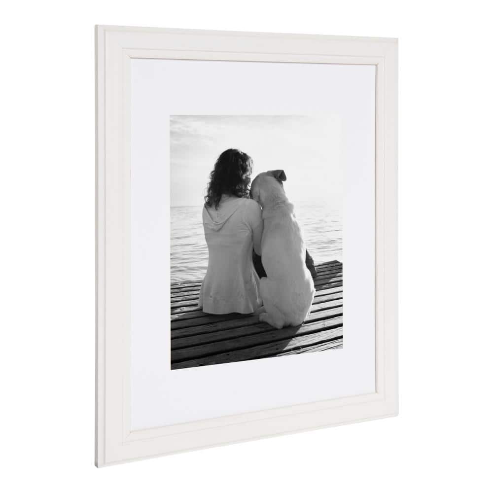 Classic White 11x14 Solid Wood Picture Frames Set of 4