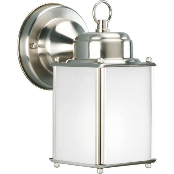 Progress Lighting Roman Coach Collection Wall Mount 8.5 in. Outdoor Brushed Nickel Wall Lantern Sconce