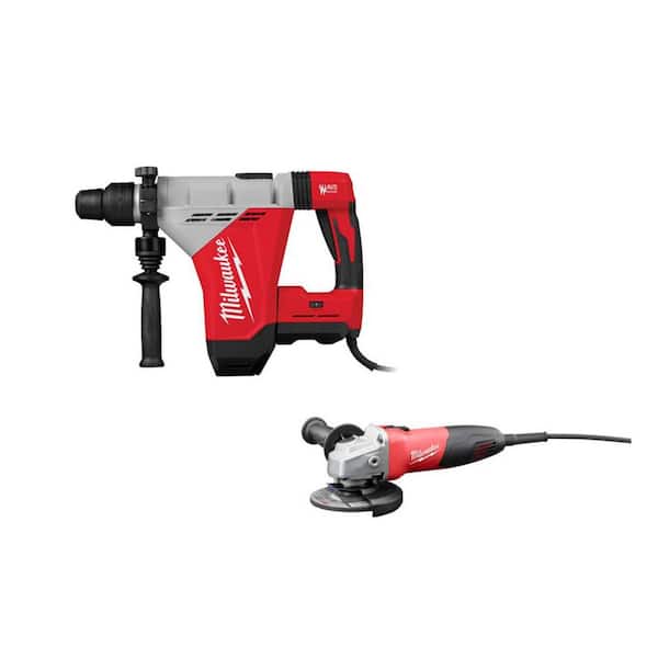 1-3/4 in. SDS-MAX Rotary Hammer 7 Amp Corded and 4-1/2 in. Small Angle Grinder with Sliding Lock-On Switch