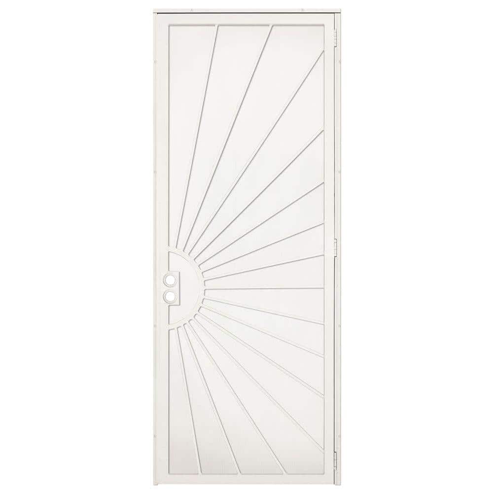 Unique Home Designs 36 in. x 96 in. Solana Navajo White Surface Mount LeftHand Steel Security