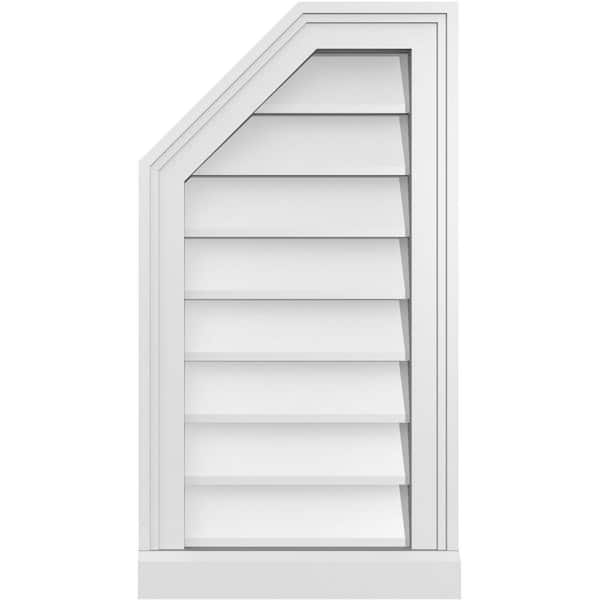 Ekena Millwork 14 in. x 26 in. Octagonal Surface Mount PVC Gable Vent: Decorative with Brickmould Sill Frame