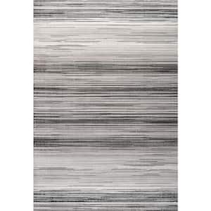 Austin Gray/Black 3 ft. x 5 ft. Gradient Striped Area Rug