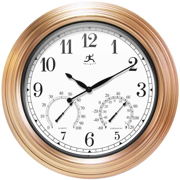 Infinity Instruments Copper Outdoor Wall Clock 14535CP-1679 - The Home Depot