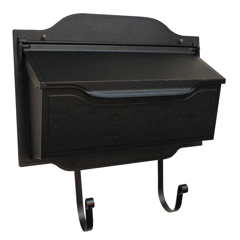 Contemporary Black Wall Mount Horizontal Mailbox