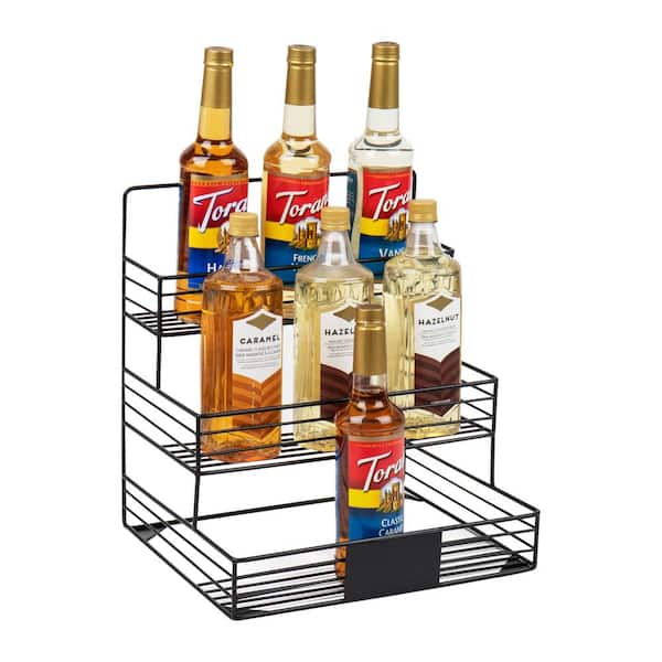 Mind Reader 3-Shelves Black Coffee Syrup Station Bar Accessories Countertop Organizer 14 in. L x 12 in. W x 15.5 in. H