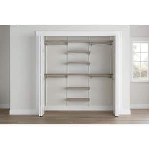 Genevieve 6 ft. Gray Adjustable Closet Organizer Double Hanging Rods with 6 Shelves