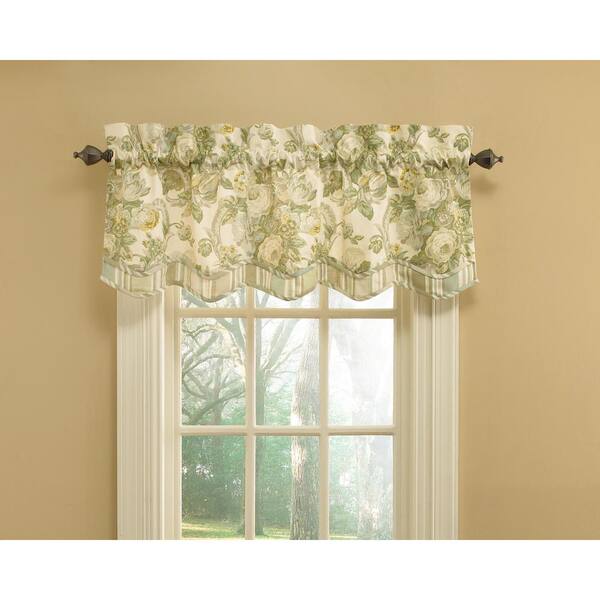 Waverly Platinum Floral Rod Pocket Room Darkening Curtain 52 In W X 18 In L 15955052018ptm The Home Depot