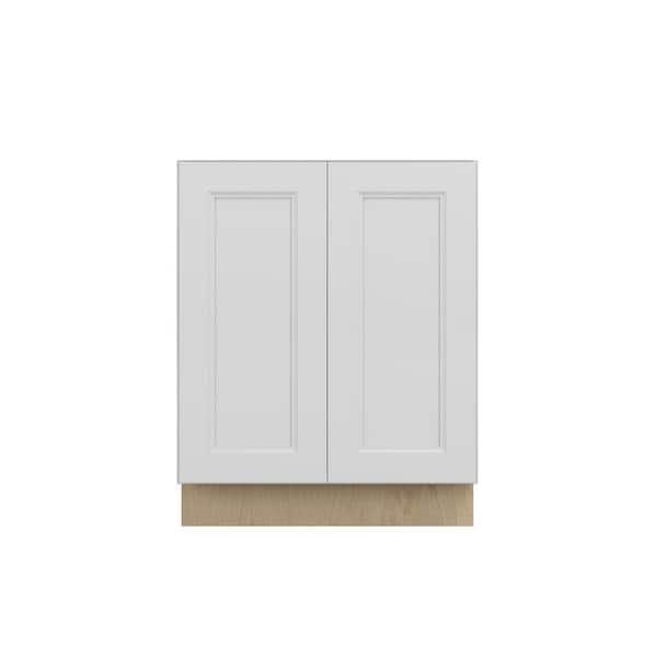 Unbranded Pembroke Recessed 24 in. W x 34.5 in. H x 24 in. D Assembled Plywood Full Height Door Base Cabinet in Painted White