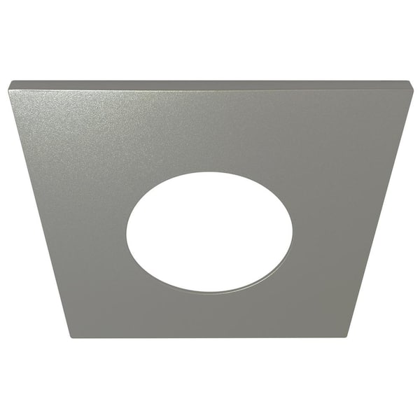 JBD 4 in. Square Flat Designer Trim in Satin Nickel