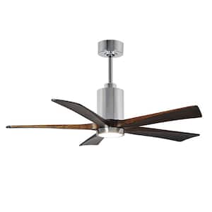 Patricia 52 in. LED Indoor/Outdoor Damp Polished Chrome Ceiling Fan with Remote Control, Wall Control
