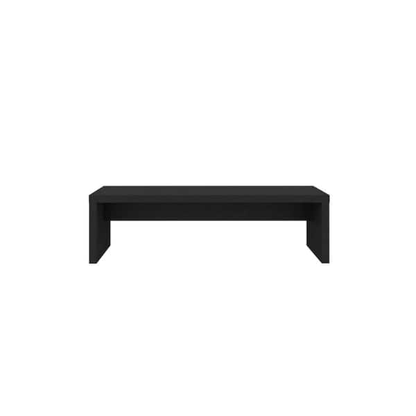 Unbranded Black 19 in. x 10.2 in. Wood Decorative Wide Stand Riser with 5.4 Inches of Added Height for Laptop, Monitor and Printer