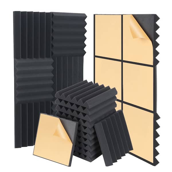 24 Pack 12 in. x 12 in. x 2 in. Wedge Panels Acoustic Panels, Sound Proof Foam Panels with Self-Adhesive for Home Office