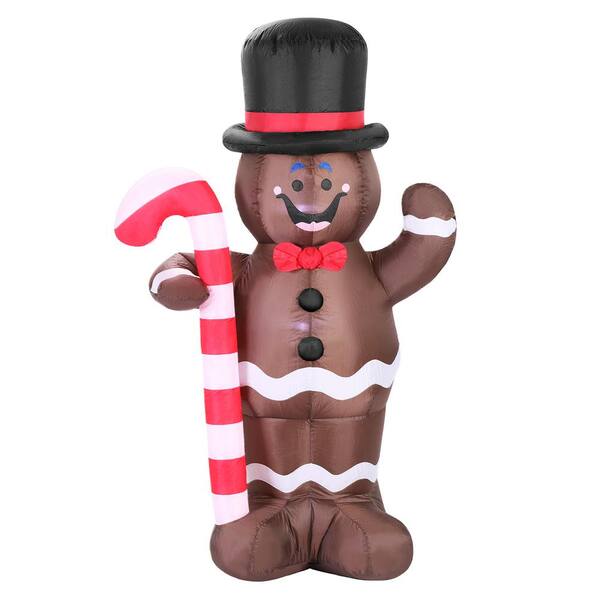 VIVOHOME 5 ft. H LED Lighted Gingerbread Man Christmas Inflatable