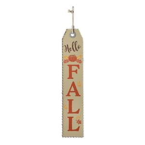 35.5 in. H Fall Harvest and Thanksgiving Double Sided Wooden Tag Porch Sign