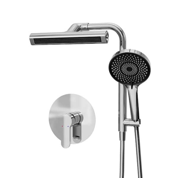 Single Handle 6-Spray Shower Faucet 1.8 GPM with Flexible HandShower Head in. Chrome (Valve Included)