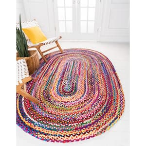 Braided Chindi Layer Multi 4 ft. 1 in. x 6 ft. 1 in. Area Rug