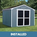 Professionally Installed Princeton 10 ft. x 10 ft. Backyard Wood Storage Shed with Onyx Black Shingles (100 sq. ft.)