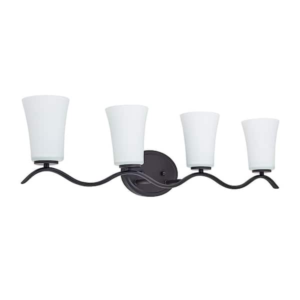 Unbranded Old Fashion Design 34 in. 4 Light Oil Rub Bronze Vanity Light